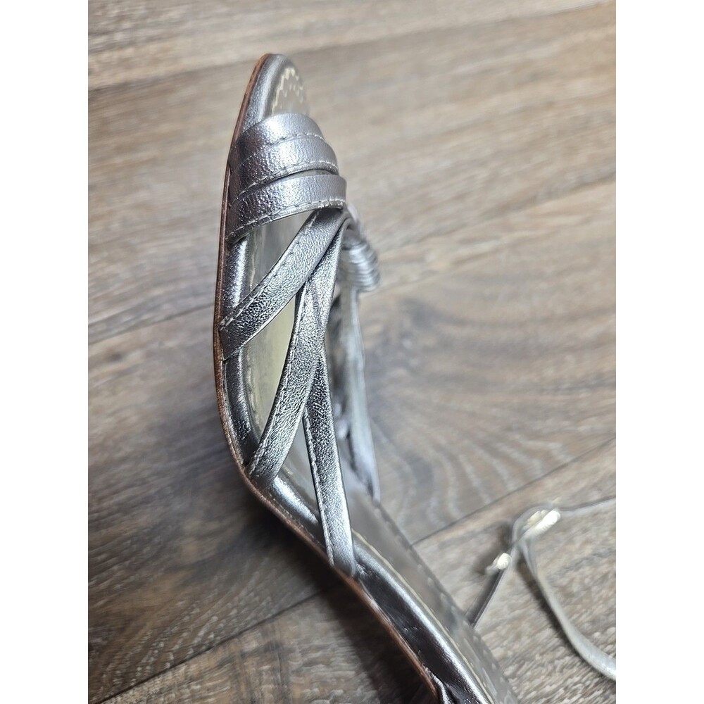 CHANEL Silver Metallic Knotted Strap Heels - Picture 9 of 15